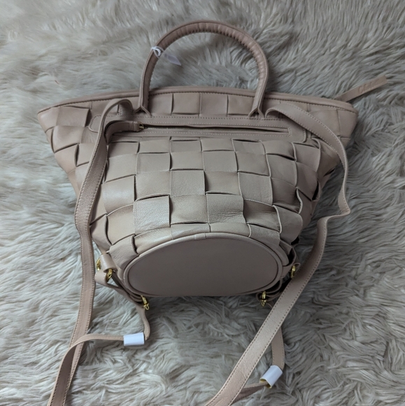 NWOT RARE Cleobella Zeda Lambskin Leather Woven Backpack main image 5